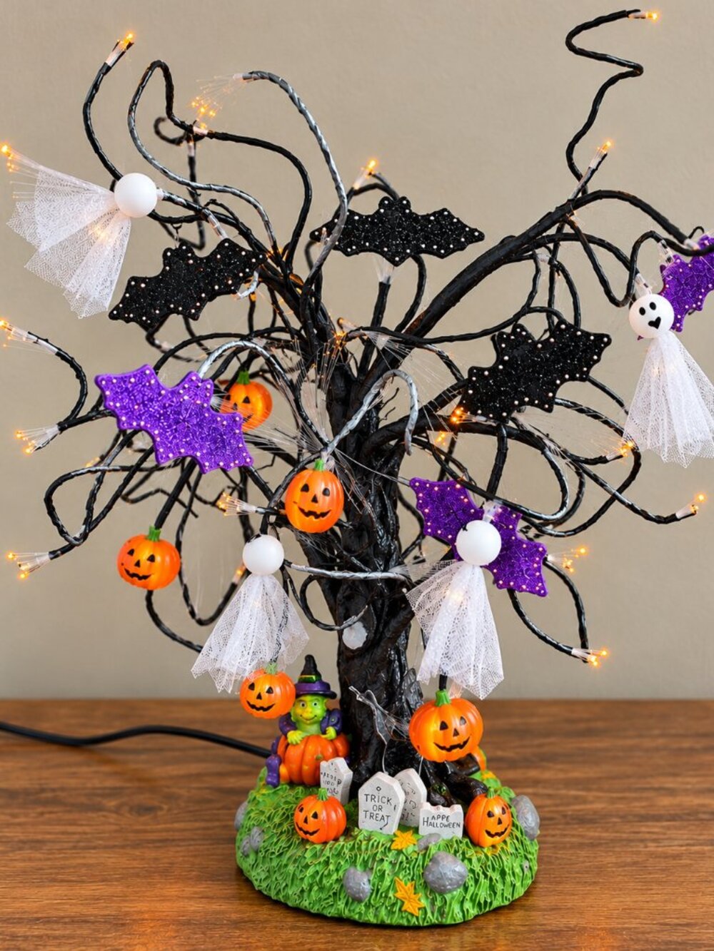Vintage Avon Glowing Fiber Optic Halloween Tree